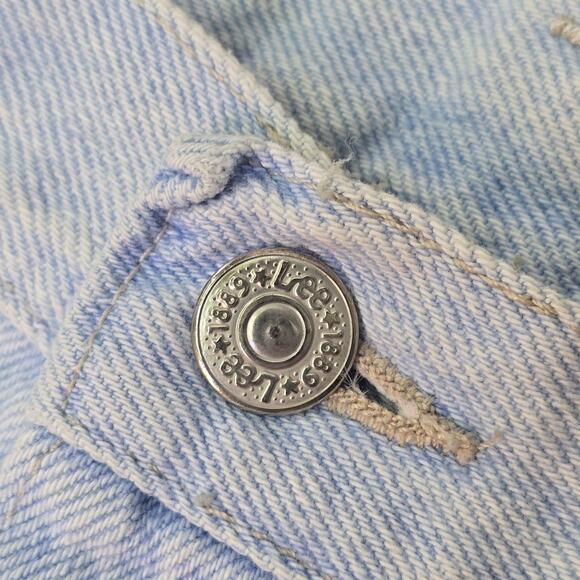 Vintage Lee Jeans Womens 18 Petite Light Wash High Rise Tapered Denim Pants 90s - Picture 2 of 15